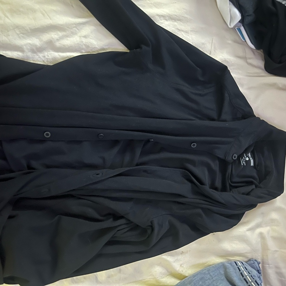 Black long sleeve button up shirt